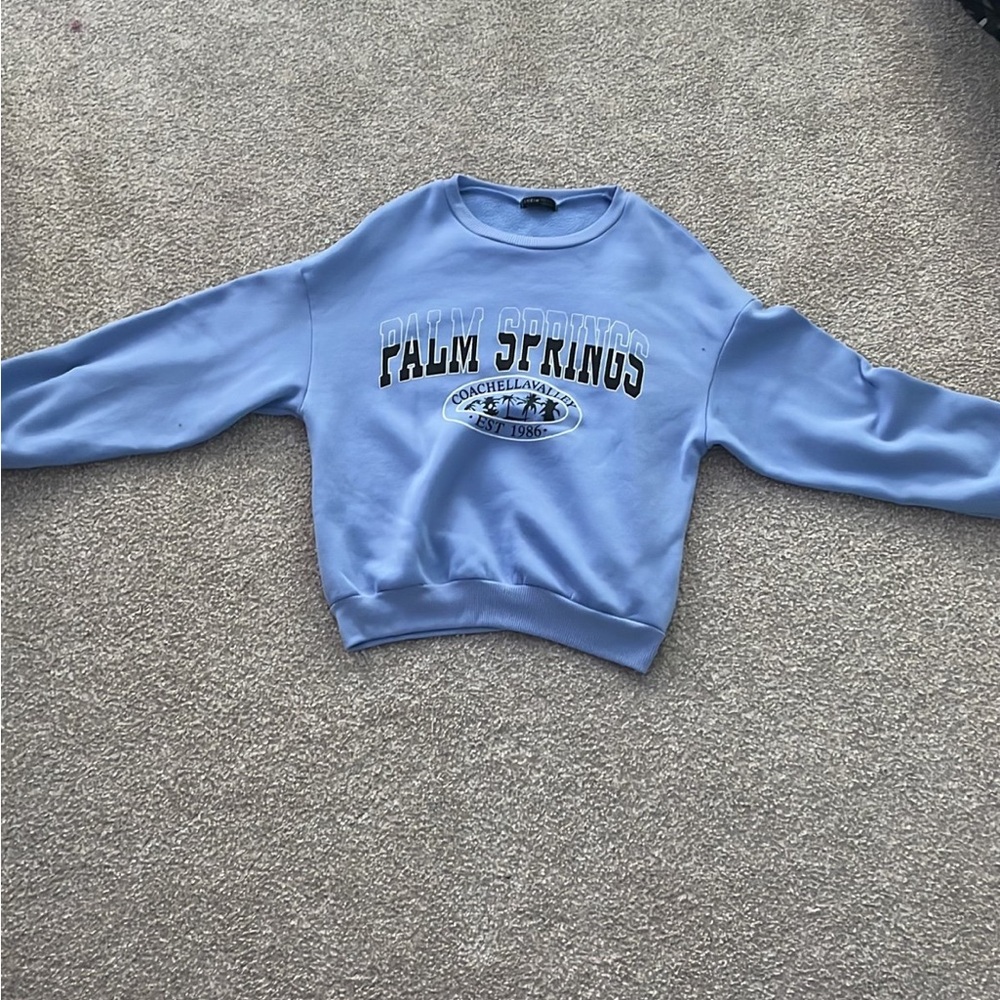 SHEIN Blue Sweatshirt Classic Crewneck Design